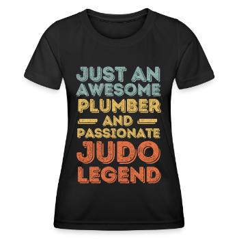 Plumber Judo legend retro - Women's Functional T-Shirt - black - Front - AI Model Female 172 light (172cm)