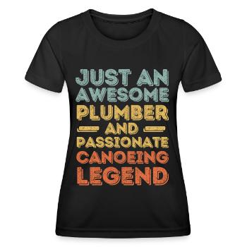 Plumber Canoeing legend retro - Women's Functional T-Shirt - black - Front - AI Model Female 172 light (172cm)