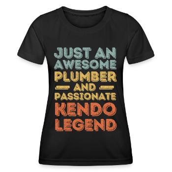 Plumber Kendo legend retro - Women's Functional T-Shirt - black - Front - AI Model Female 172 light (172cm)