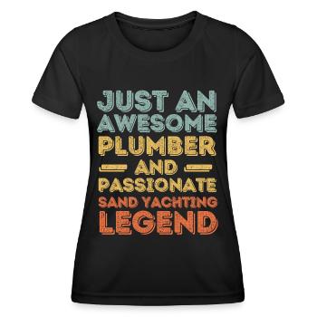 Klempner Sand Yachting Legende retro - Frauen Funktions-T-Shirt - Schwarz - Vorne - AI Model Female 172 light (172cm)