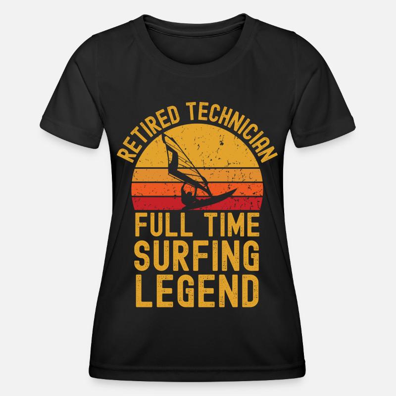 Retired technician windsurfing legend - Women's Functional T-Shirt - black