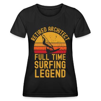 Retired architect windsurfing legend - Women's Functional T-Shirt - black - Front - AI Model Female 172 light (172cm)