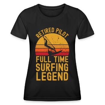 Windsurf-Legende im Ruhestand - Frauen Funktions-T-Shirt - Schwarz - Vorne - AI Model Female 172 light (172cm)
