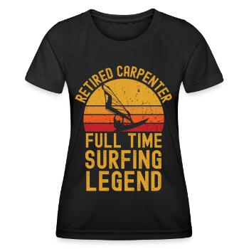 Charpentier à la retraite légende de la planche à voile - T-shirt sport Femme - noir - Devant - AI Model Female 172 light (172cm)