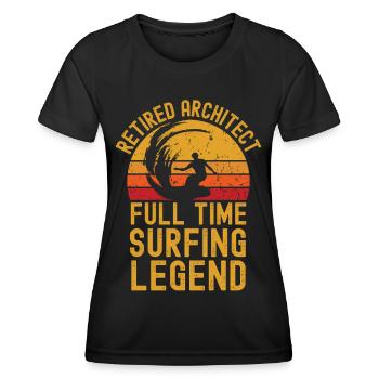 Retired architect surfing legend - Women's Functional T-Shirt - black - Front - AI Model Female 172 light (172cm)