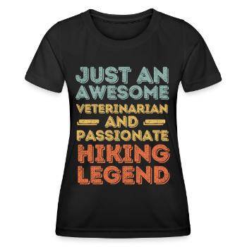 Tierarzt Wanderlegende retro - Frauen Funktions-T-Shirt - Schwarz - Vorne - AI Model Female 172 light (172cm)