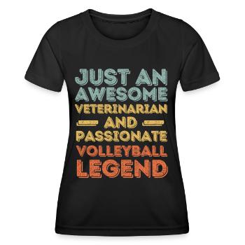 Tierarzt Volleyball Legende retro - Frauen Funktions-T-Shirt - Schwarz - Vorne - AI Model Female 172 light (172cm)