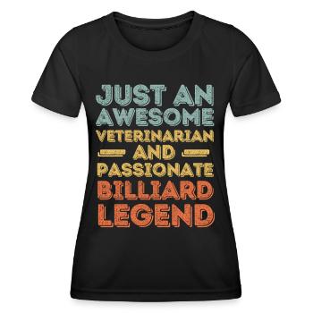 Tierarzt Billard Legende retro - Frauen Funktions-T-Shirt - Schwarz - Vorne - AI Model Female 172 light (172cm)