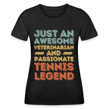Tierarzt Tennislegende retro - Frauen Funktions-T-Shirt - Schwarz - Vorne - AI Model Female 172 light (172cm)