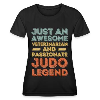 Veterinarian Judo legend retro - Women's Functional T-Shirt - black - Front - AI Model Female 172 light (172cm)