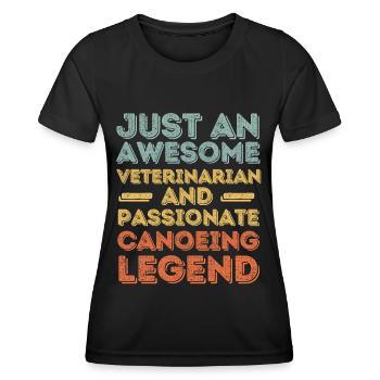 Veterinarian Canoeing legend retro - Women's Functional T-Shirt - black - Front - AI Model Female 172 light (172cm)