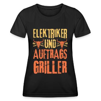 Elektriker und Grillen - Frauen Funktions-T-Shirt - Schwarz - Vorne - AI Model Female 172 light (172cm)