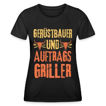 Gerüstbauer und Grillen - Frauen Funktions-T-Shirt - Schwarz - Vorne - AI Model Female 172 light (172cm)