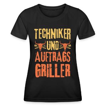 Techniker und Grillen - Frauen Funktions-T-Shirt - Schwarz - Vorne - AI Model Female 172 light (172cm)