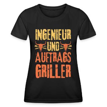 Ingenieur und Grillen - Frauen Funktions-T-Shirt - Schwarz - Vorne - AI Model Female 172 light (172cm)