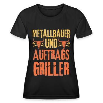 Metallbauer und Grillen - Frauen Funktions-T-Shirt - Schwarz - Vorne - AI Model Female 172 light (172cm)