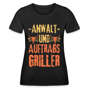 Anwalt und Grillen - Frauen Funktions-T-Shirt - Schwarz - Vorne - AI Model Female 172 light (172cm)