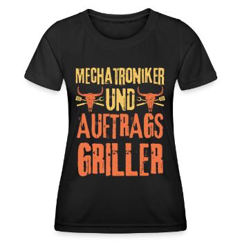 Mechatroniker und Grillen - Frauen Funktions-T-Shirt - Schwarz - Vorne - AI Model Female 172 light (172cm)