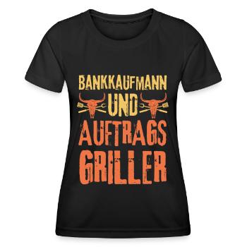 Bankkaufmann und Grillen - Frauen Funktions-T-Shirt - Schwarz - Vorne - AI Model Female 172 light (172cm)
