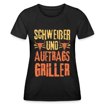 Schweißer und Grillen - Frauen Funktions-T-Shirt - Schwarz - Vorne - AI Model Female 172 light (172cm)