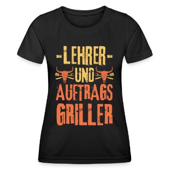 Lehrer und Grillen - Frauen Funktions-T-Shirt - Schwarz - Vorne - AI Model Female 172 light (172cm)