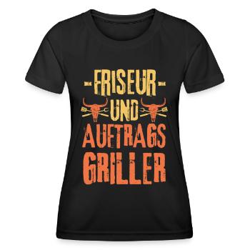 Friseur und Grillen - Frauen Funktions-T-Shirt - Schwarz - Vorne - AI Model Female 172 light (172cm)