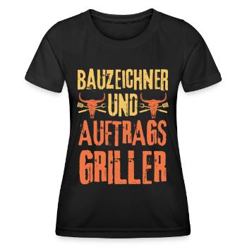 Bauzeichner und Grillen - Frauen Funktions-T-Shirt - Schwarz - Vorne - AI Model Female 172 light (172cm)