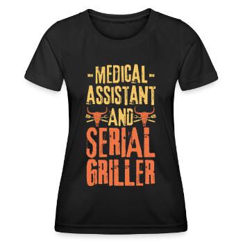 Arzthelferin und Seriengriller - Frauen Funktions-T-Shirt - Schwarz - Vorne - AI Model Female 172 light (172cm)