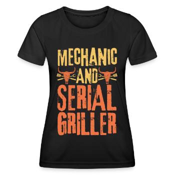 Mechaniker und Seriengriller - Frauen Funktions-T-Shirt - Schwarz - Vorne - AI Model Female 172 light (172cm)