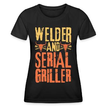 Schweißer und Seriengriller - Frauen Funktions-T-Shirt - Schwarz - Vorne - AI Model Female 172 light (172cm)
