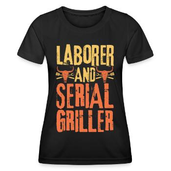 Laborer and Serial Griller - Women's Functional T-Shirt - black - Front - AI Model Female 172 light (172cm)