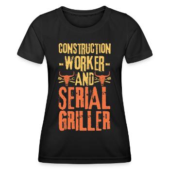 Construction-worker and Serial Griller - Women's Functional T-Shirt - black - Front - AI Model Female 172 light (172cm)