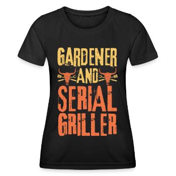 Gärtner und Seriengriller - Frauen Funktions-T-Shirt - Schwarz - Vorne - AI Model Female 172 light (172cm)
