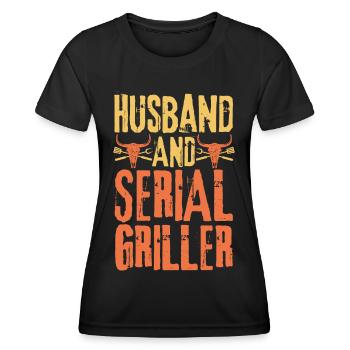 Ehemann und Seriengriller - Frauen Funktions-T-Shirt - Schwarz - Vorne - AI Model Female 172 light (172cm)
