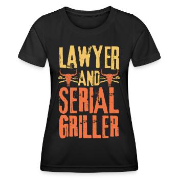 Rechtsanwalt und Seriengriller - Frauen Funktions-T-Shirt - Schwarz - Vorne - AI Model Female 172 light (172cm)