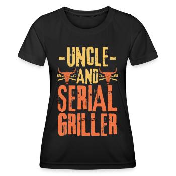 Oncle et Serial Griller - T-shirt sport Femme - noir - Devant - AI Model Female 172 light (172cm)