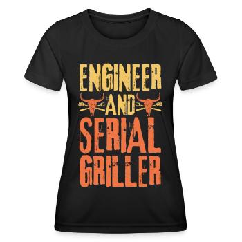 Ingenieur und Seriengriller - Frauen Funktions-T-Shirt - Schwarz - Vorne - AI Model Female 172 light (172cm)