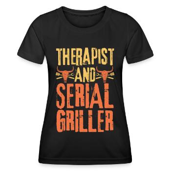 Therapeut und Seriengriller - Frauen Funktions-T-Shirt - Schwarz - Vorne - AI Model Female 172 light (172cm)