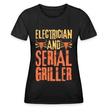 Elektriker und Seriengriller - Frauen Funktions-T-Shirt - Schwarz - Vorne - AI Model Female 172 light (172cm)