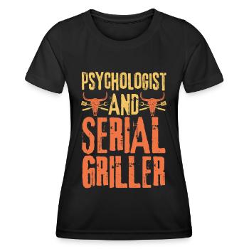 Psychologe und Seriengriller - Frauen Funktions-T-Shirt - Schwarz - Vorne - AI Model Female 172 light (172cm)