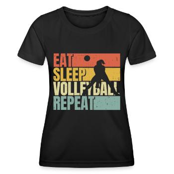 Eat sleep Volleyball repeat - Women's Functional T-Shirt - black - Front - AI Model Female 172 light (172cm)