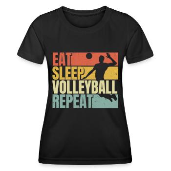 Eat sleep Volleyball repeat - Women's Functional T-Shirt - black - Front - AI Model Female 172 light (172cm)