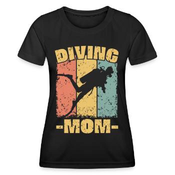 Maman plongeuse - T-shirt sport Femme - noir - Devant - AI Model Female 172 light (172cm)