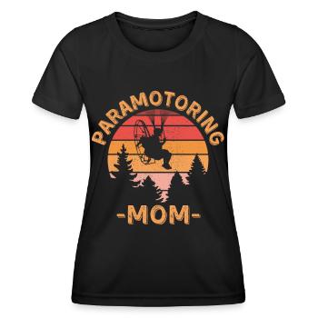 Maman paramoteur - T-shirt sport Femme - noir - Devant - AI Model Female 172 light (172cm)