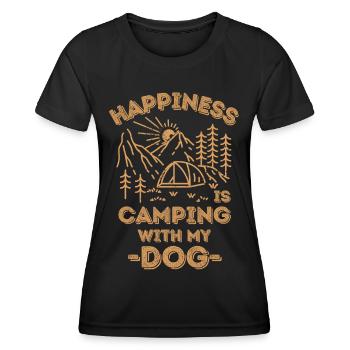 Camping mit Hund - Frauen Funktions-T-Shirt - Schwarz - Vorne - AI Model Female 172 light (172cm)