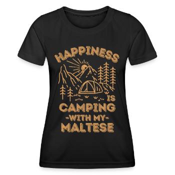 Camping mit Maltesern - Frauen Funktions-T-Shirt - Schwarz - Vorne - AI Model Female 172 light (172cm)