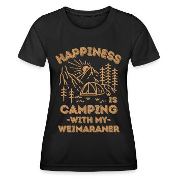 Camping avec un braque de Weimar - T-shirt sport Femme - noir - Devant - AI Model Female 172 light (172cm)