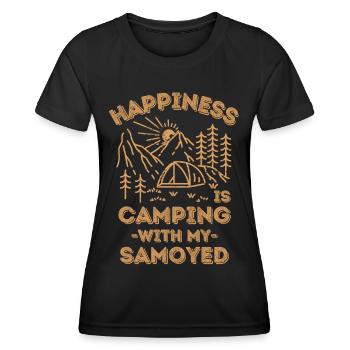 Camping with samoyed - Women's Functional T-Shirt - black - Front - AI Model Female 172 light (172cm)
