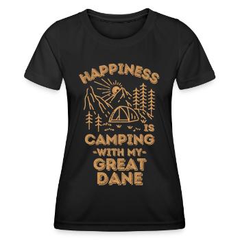 Camping with great-dane - Women's Functional T-Shirt - black - Front - AI Model Female 172 light (172cm)
