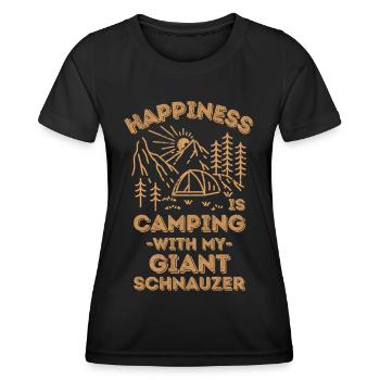 Camping with giant-schnauzer - Women's Functional T-Shirt - black - Front - AI Model Female 172 light (172cm)